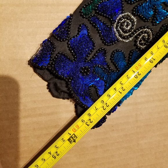 NWT Vintage Scala 100% Silk Beaded Cocktail Dress Gantos - Picture 10 of 13